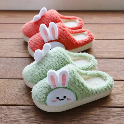 Furry Cute Flip Flops Rabbit Indoor Wooden Floor Warm Cotton Slippers