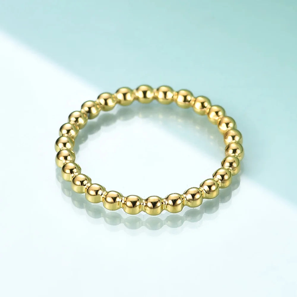 Beads Water Ripple Beaded Stainless Steel Mini Rings
