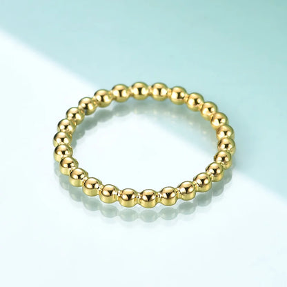 Beads Water Ripple Beaded Stainless Steel Mini Rings