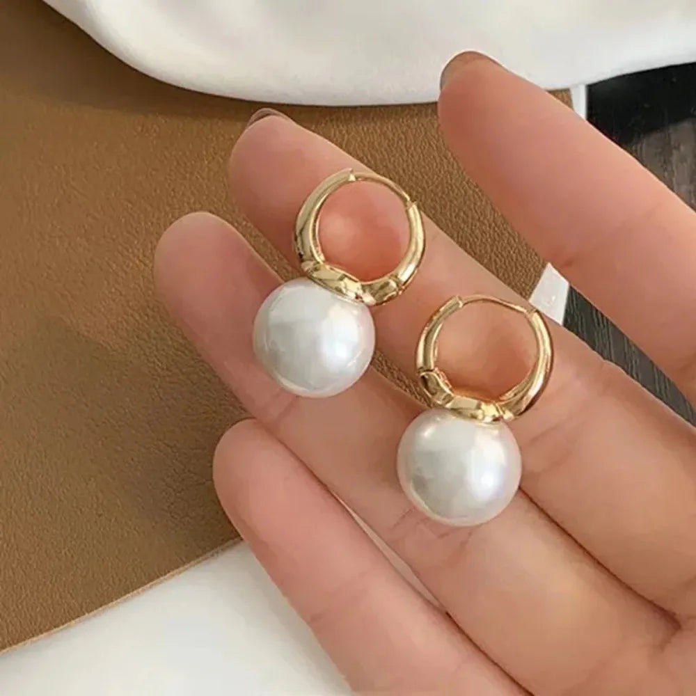 Pearl Hoop Earrings