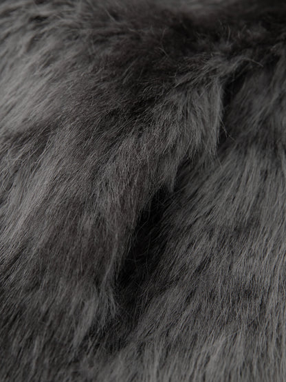 Winter Petite Mock Neck Short Hand Dyed Faux Fur Coat