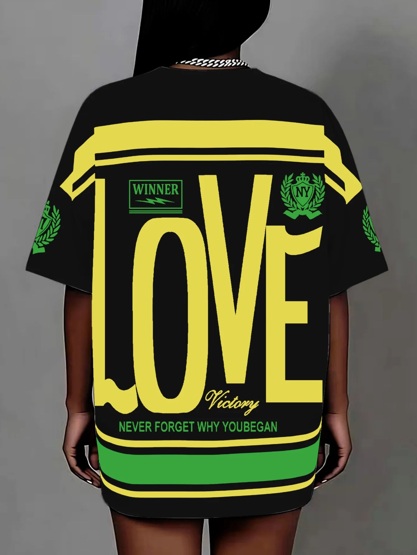 Plus size letter print T-shirt pullover