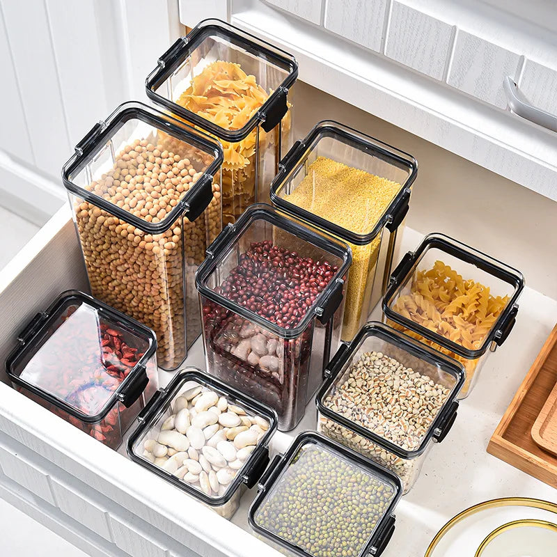 2/4PCS Sealed Jars Sets Stackable Grain Storage