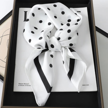 Luxury Silk Square Plaid Satin Scarf
