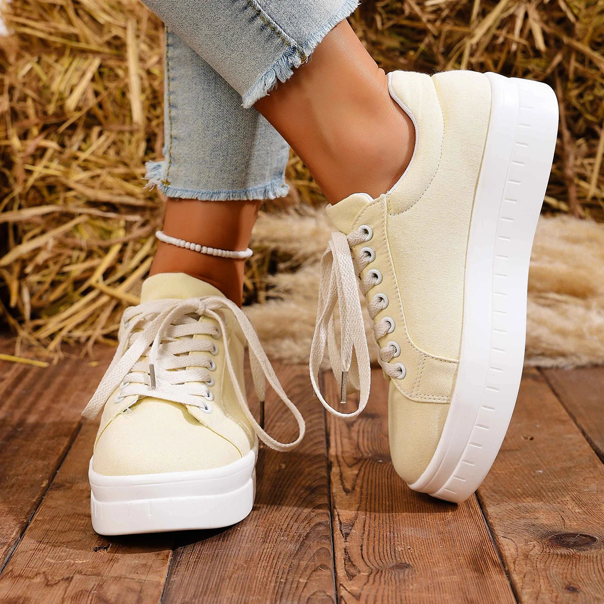 Casual Lace Up Platform Tennis Sport Sneakers