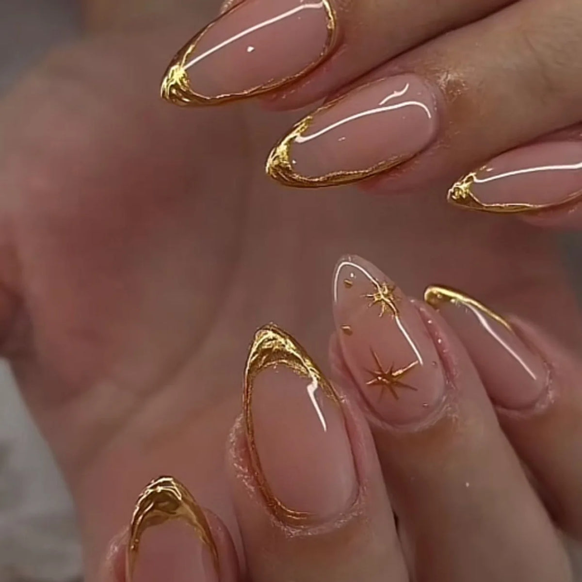 24pcs/Box Long Coffin False Nails Art Rose with Glue Wearable Jelly Nails