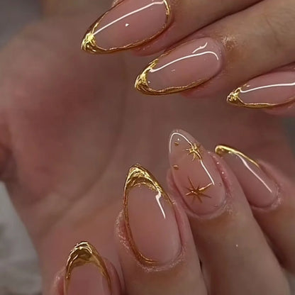 24pcs/Box Long Coffin False Nails Art Rose with Glue Wearable Jelly Nails