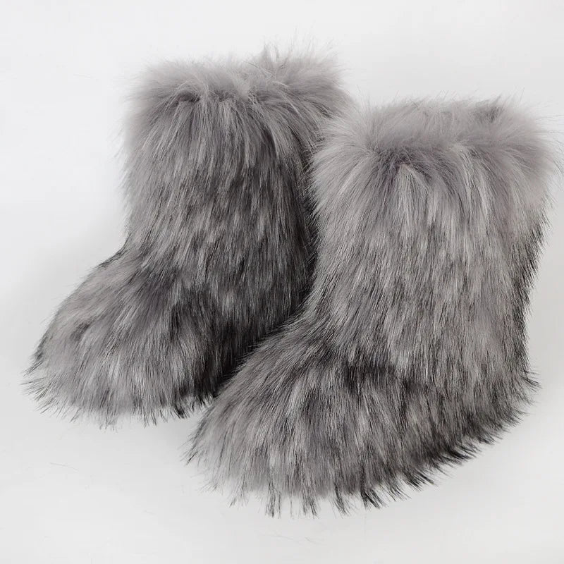 Faux Fur Boots Fluffy Snow Boots