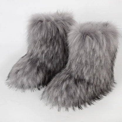 Faux Fur Boots Fluffy Snow Boots