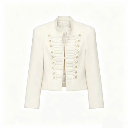 Slim Elegant Napoleon High Street Chic Shoulder Padded Jacket