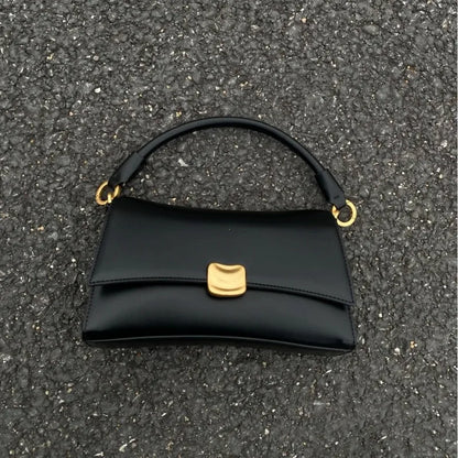DANA Black Flap Lock PU Leather Bag