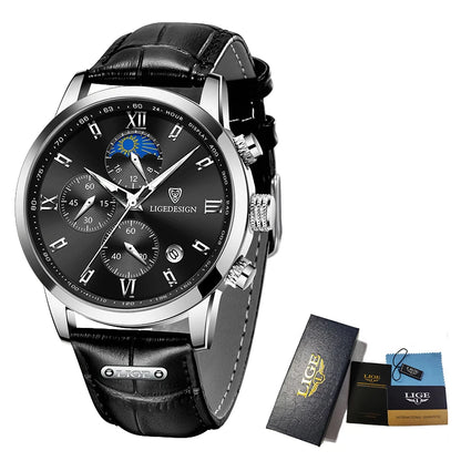 DANA Leather Strap Moon Phase Watch