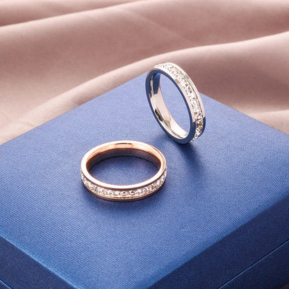 DANA White Stones Stainless Steel Zircon Ring