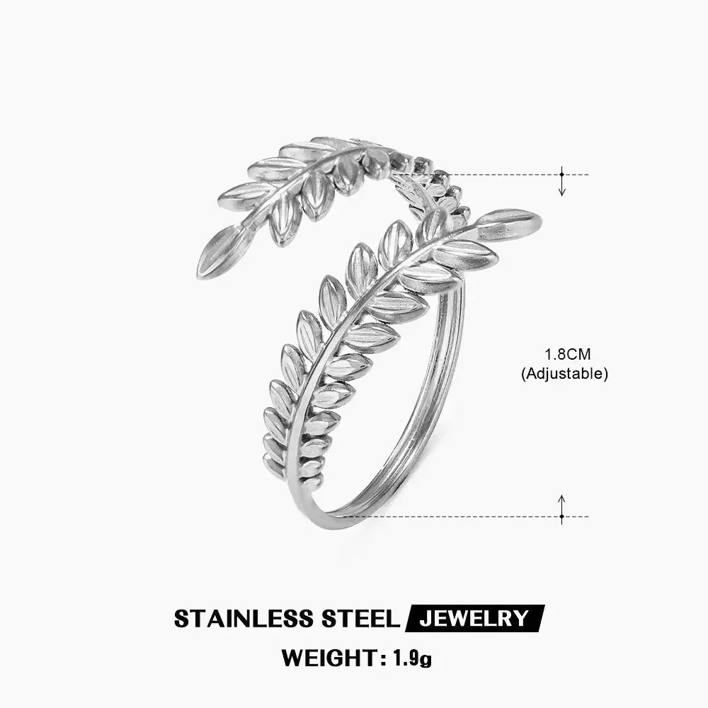Gold Stainless Steel Heart Metal Hollow Waterproof Rings