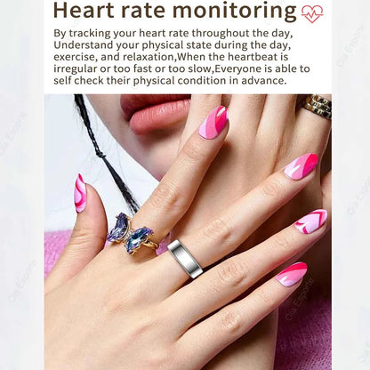 Heart Rate Blood Oxygen and Sleep Monitor IP68 & 5ATM Waterproof, Multi-sport Ring