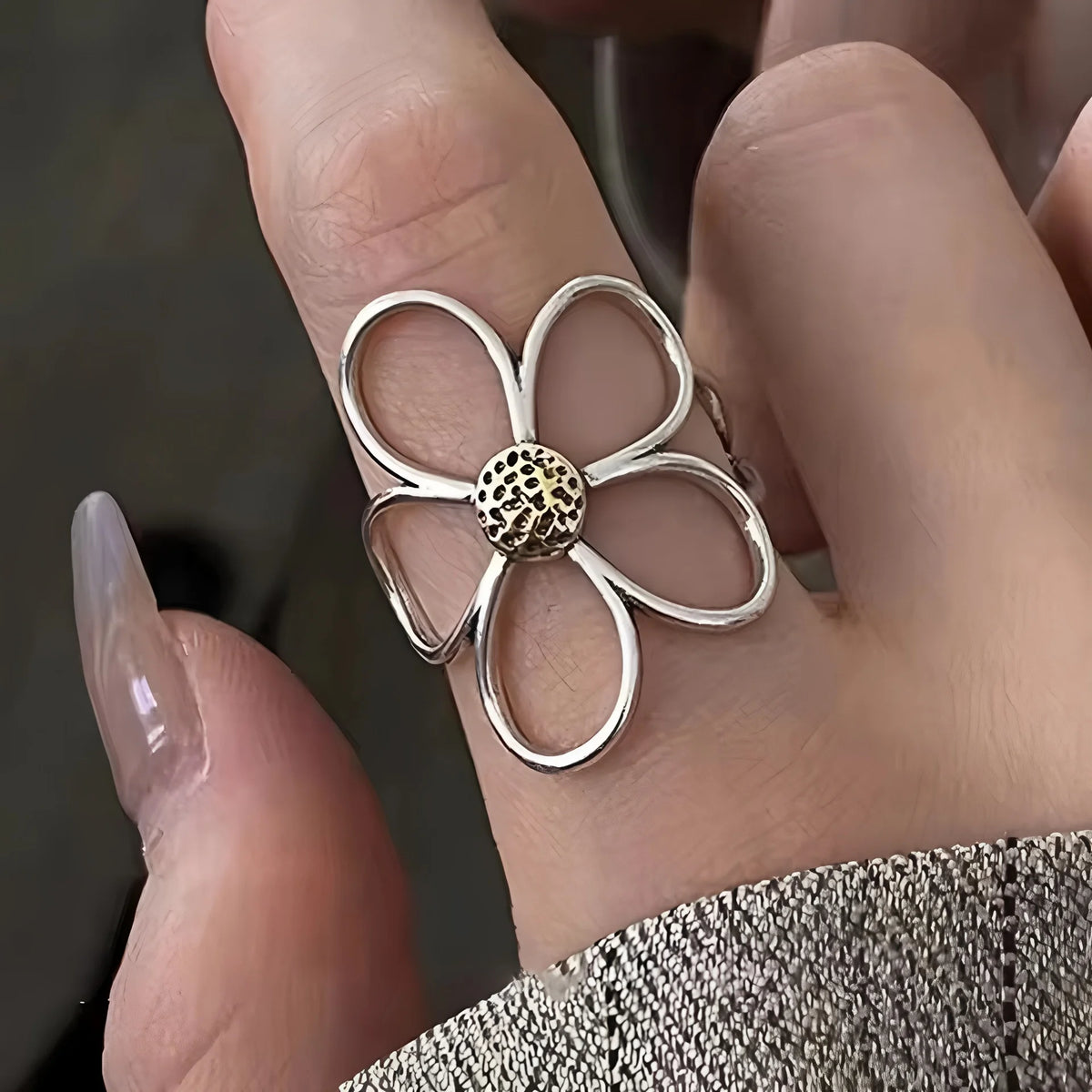 925 Sterling Silver Geometric Black Stone Rings