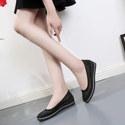 Flat Mid Wedge Heel Sneakers