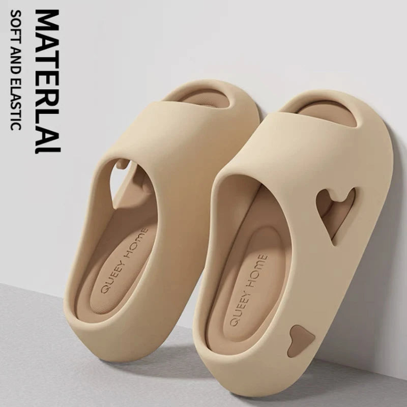 Beach Slides Solid Color Non-slip Thick Shower Slippers