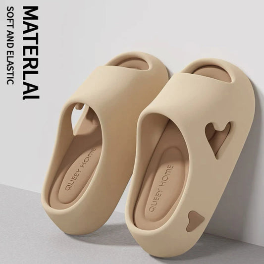 Beach Slides Solid Color Non-slip Thick Shower Slippers