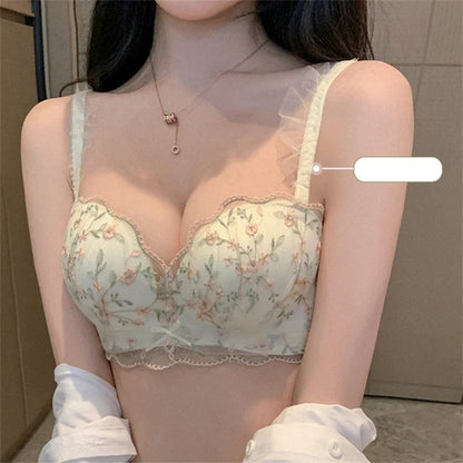 Small Breasts Gathered Underwear Flat Chest Bra