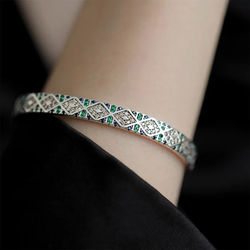 925 Sterling Silver Bangle Bracelet Set