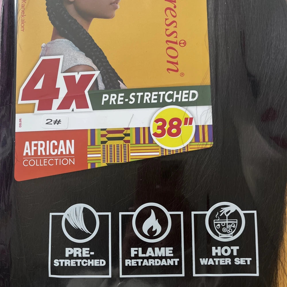 38 inch synthetic braid Soft Yaki Texture Hot Water Setting prestretched braid hair