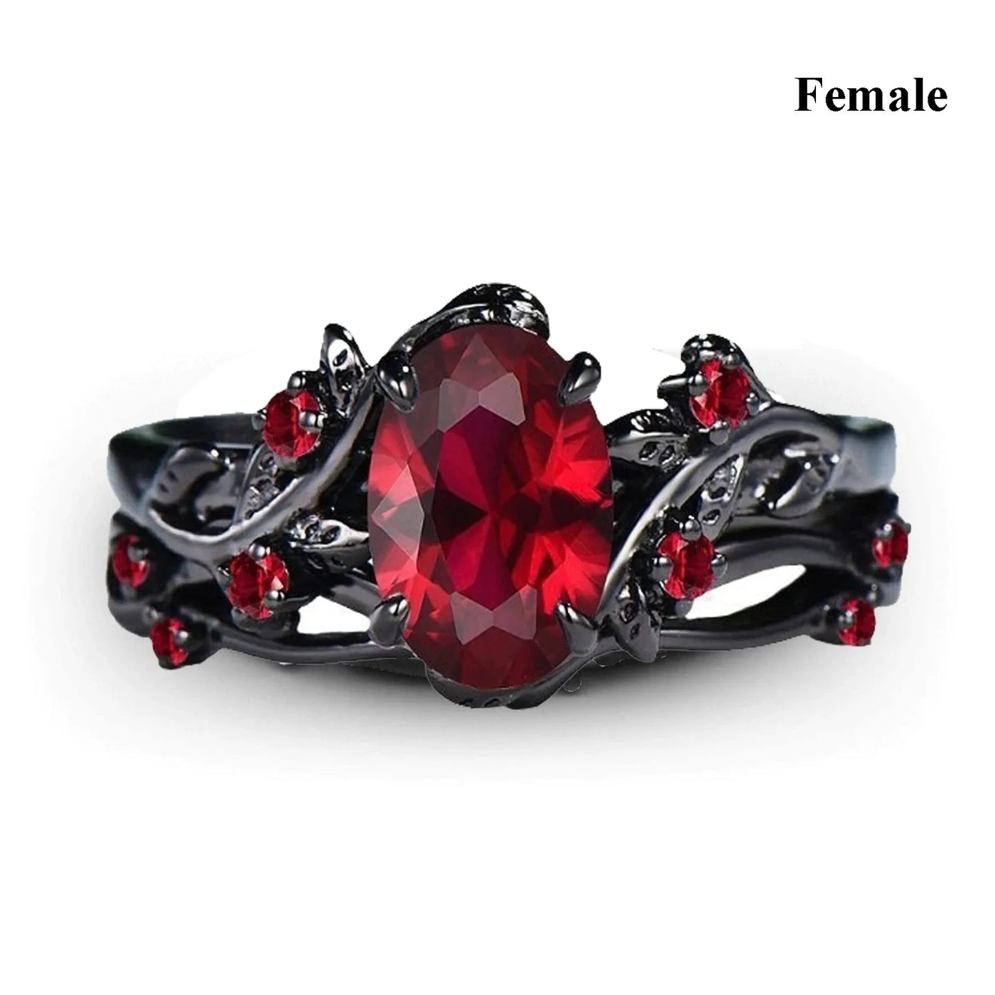 Charm Couple Romantic Purple Rhinestones CZ Rings Set