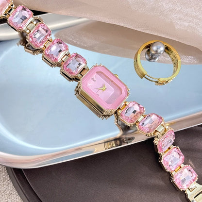 Rhinestone chain rectangular color case rhinesto watch