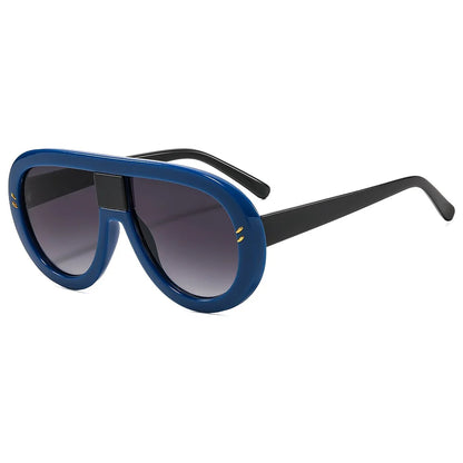 Rivet Luxury Big Frame Black Leopard Sunglasses
