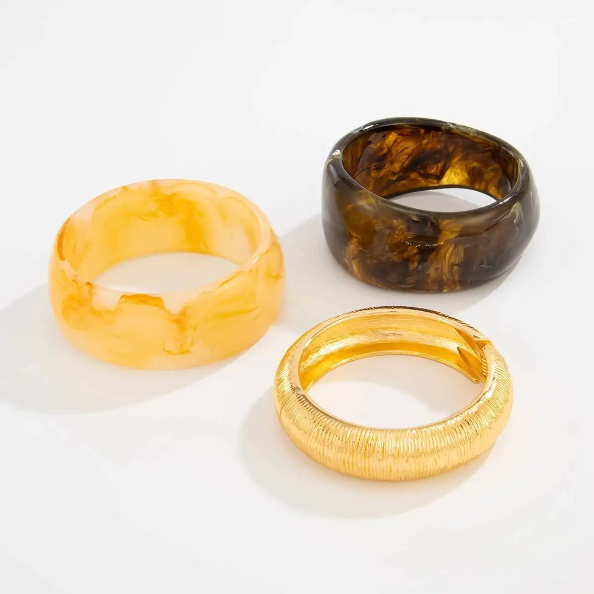 Vintage Geometry Resin Acrylic Thick Wide Bracelets