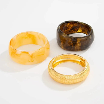 Vintage Geometry Resin Acrylic Thick Wide Bracelets