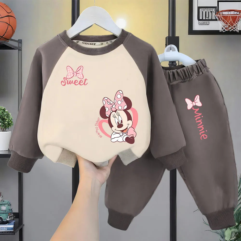 Spring/autumn Casual Sweatshirt O Neck Spliced Long Sleeve Hoodies Set