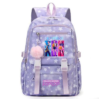 KPop Demon Hunters Print Student Backpack Large Capacity Schoolbag