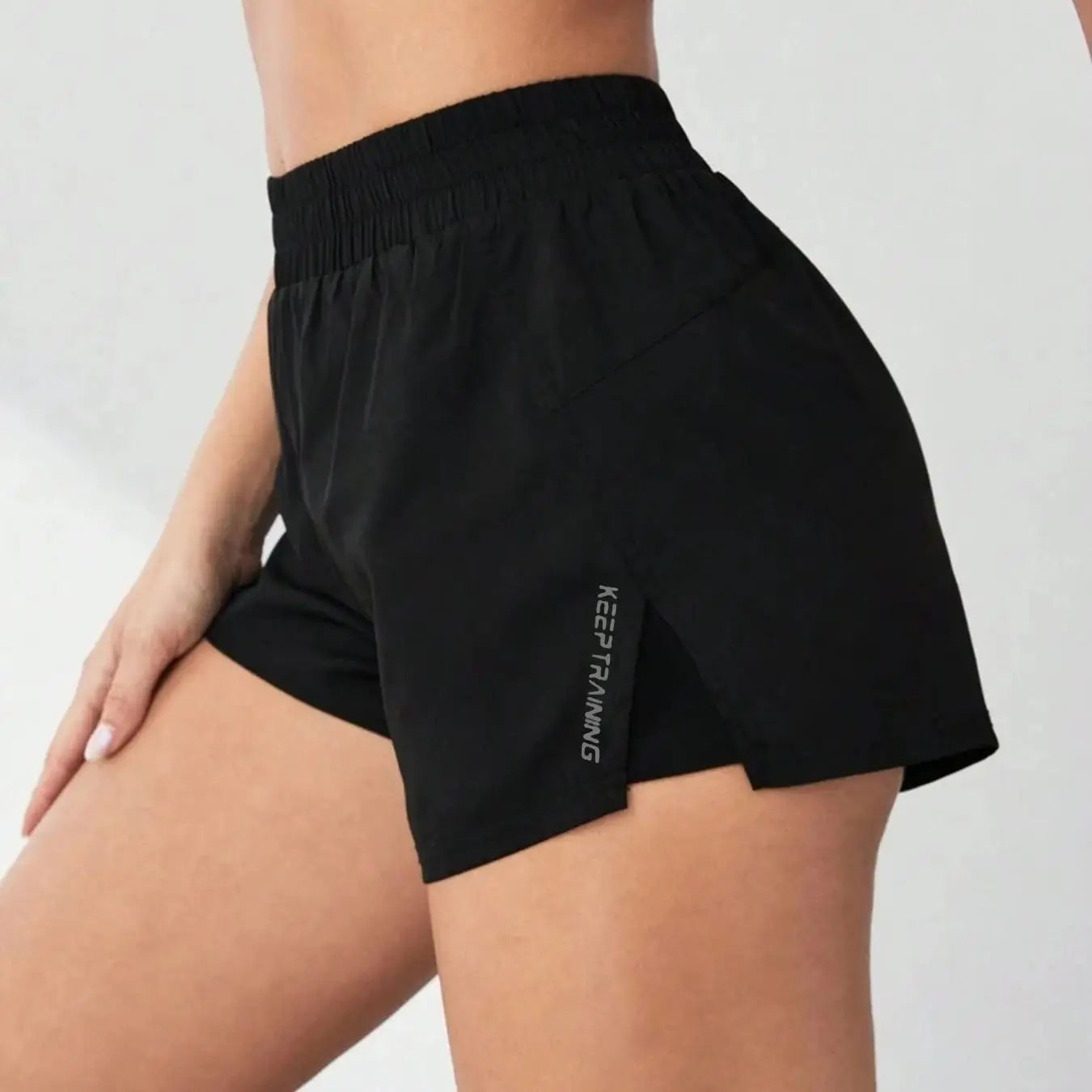 Faux Two-Piece Anti-Exposure Yoga Shorts