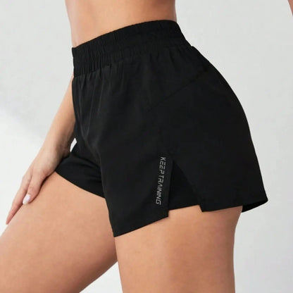 Faux Two-Piece Anti-Exposure Yoga Shorts