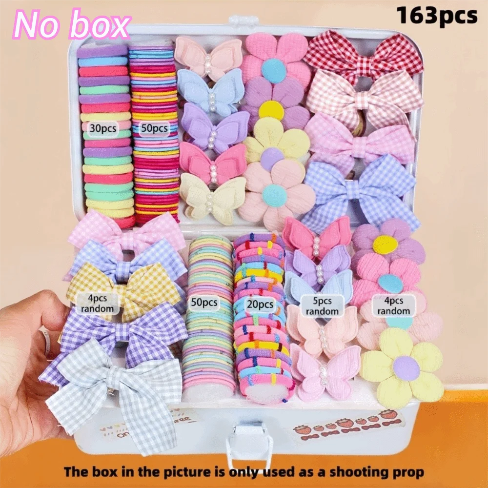 Bow High Elastic Hair Accessories Set No Hurt Hair Colorful Girls Hair Bands