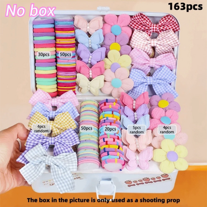Bow High Elastic Hair Accessories Set No Hurt Hair Colorful Girls Hair Bands