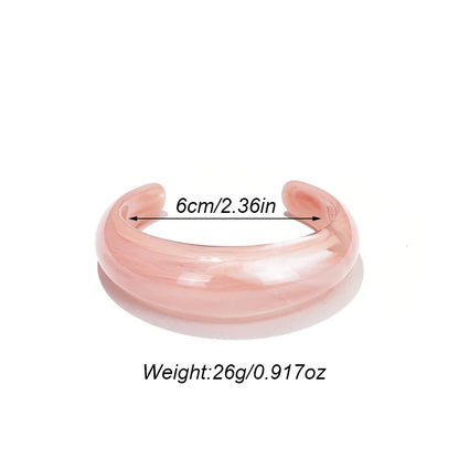 Exaggerated Jelly Colored Curved Cuff Bracelets