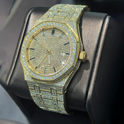 Moissanite Diamond Mechanical Automatic Movement Unisex Luminous Dial Luxury Wristwatch