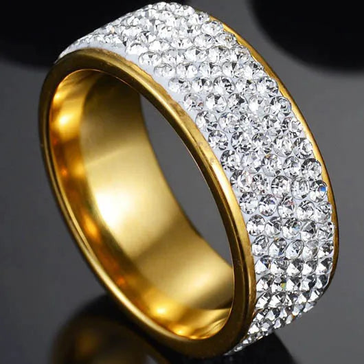 Blue Black Red Clear Crystal Ring