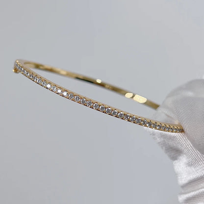 DANA 925 Sterling Silver Diamond Bangle Bracelet