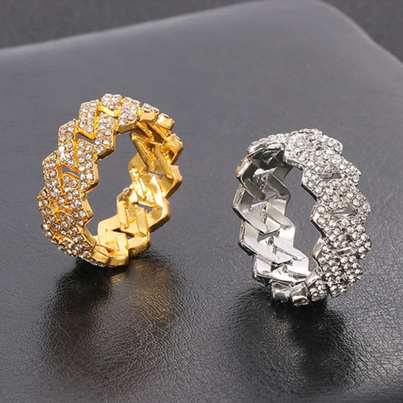 Iced Out Cuban Link Chain Ring