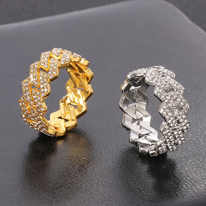 Iced Out Cuban Link Chain Ring