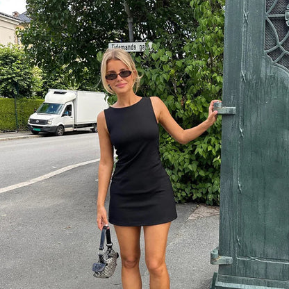 Sleeveless Knit Slim Mini Dress