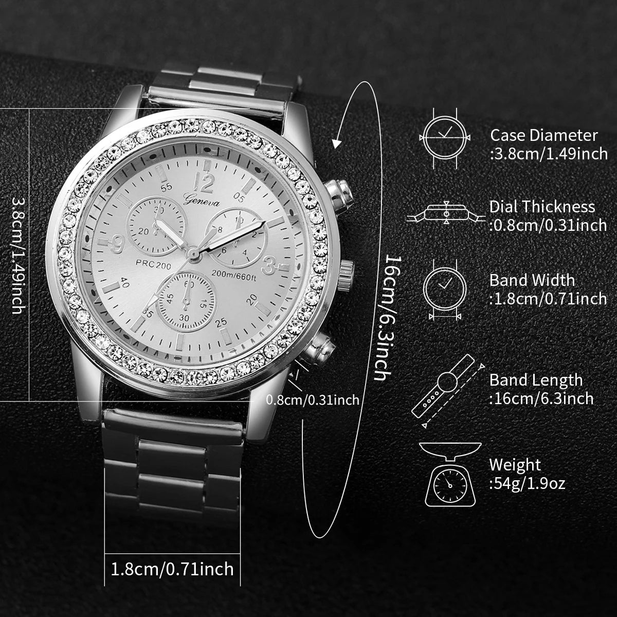 DANA Silver Stainless Steel Quartz Watch