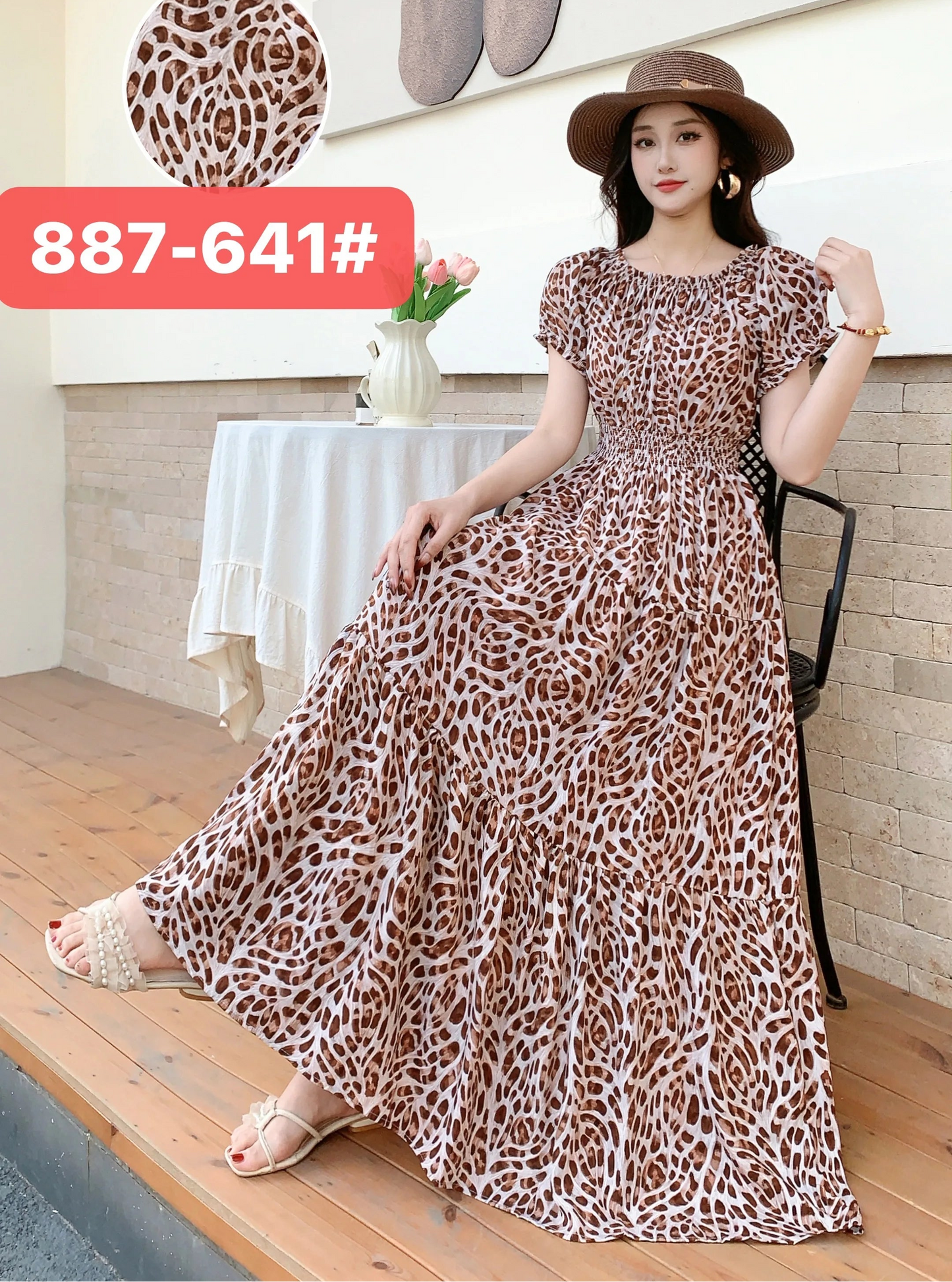 Long Maxi Bohemian Korean Style Floral Vintage Slim Dress Boho