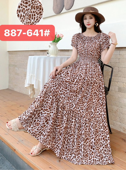 Long Maxi Bohemian Korean Style Floral Vintage Slim Dress Boho