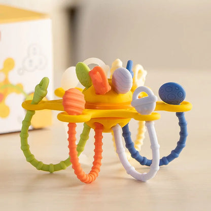 Activity Development Pull String Silicone Teething Rattle Educational Learning Toy