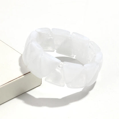 Acrylic Geometric Triangle Marble Elastic Beads Bracelets