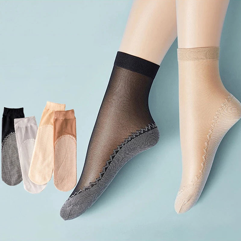 5Pairs Slippers Cotton Invisible Socks